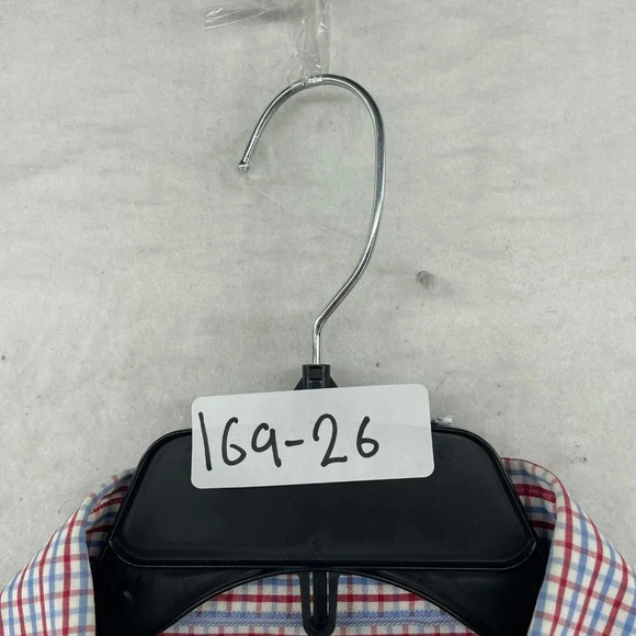 Tommy Hilfiger Button-Down Shirt Men's Sz L Red Blue Plaid Collared Chest Pocket - Picture 11 of 11